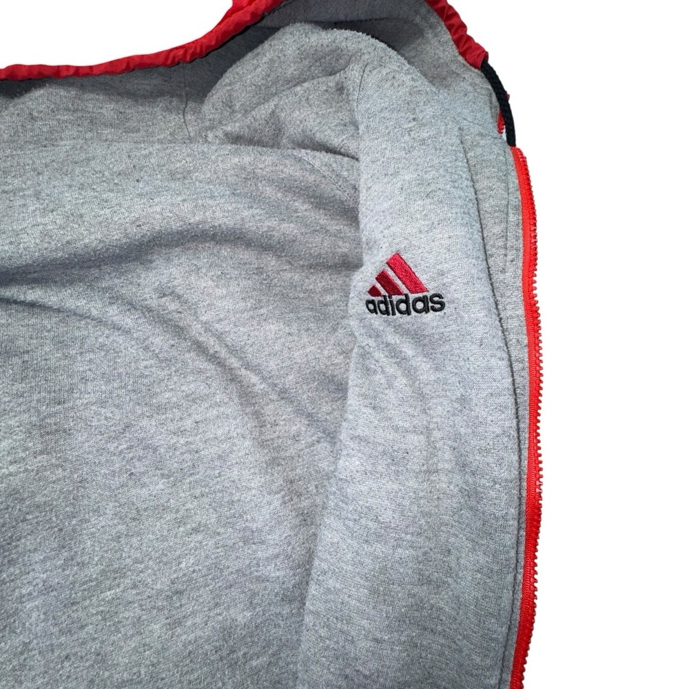 Vintage Y2K Adidas x Nebraska Corn Huskers Hooded Reversible Jacket No Size Tag - Picture 4 of 8